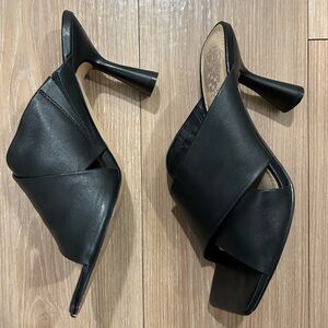 Vince Camuto Black Leather Mules